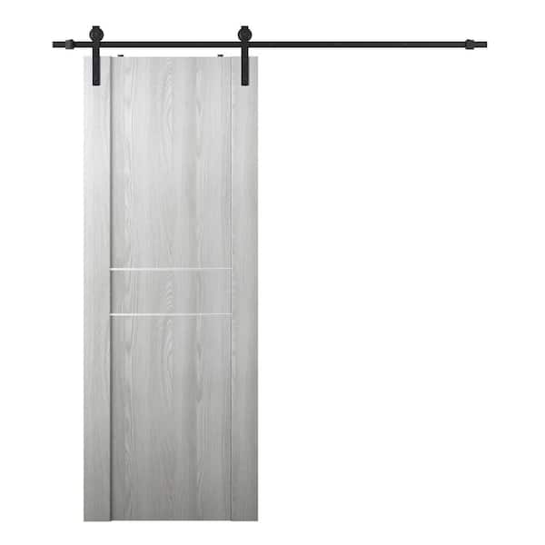 Belldinni Vona 01 2HN 36 in. x 80 in. Ribeira Ash Composite Core Wood Sliding Barn Door with Hardware Kit