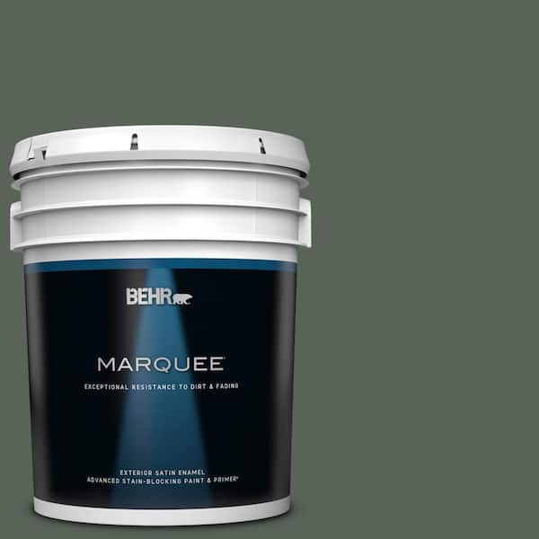 BEHR MARQUEE 5 gal. #ECC-21-3 Imperial Palm Satin Enamel Exterior Paint & Primer