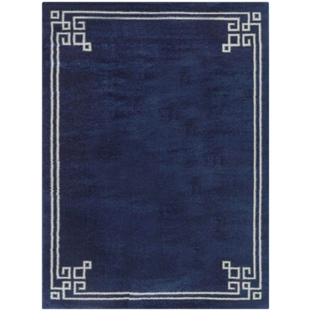 Balta Lemaire Dark Blue Ft X Ft Border Area Rug The Home Depot