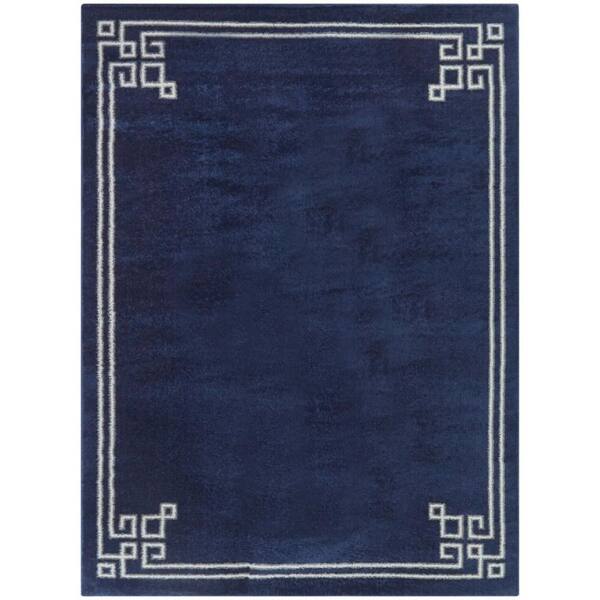 BALTA Lemaire Dark Blue 8 ft. x 10 ft. Border Area Rug