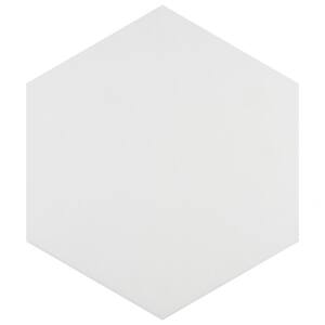 Apini Hex Matte White 9 in. x 10-1/2 in. Porcelain Floor and Wall Tile (7.14 sq. ft./Case)