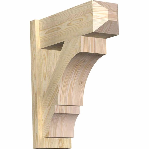 Ekena Millwork 8 in. x 26 in. x 22 in. Balboa Craftsman Rough Sawn Douglas Fir Outlooker
