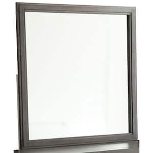 Medium Square Gray Classic Mirror (38 in. H x 38 in. W)