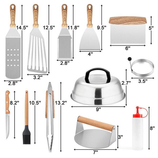 Dyiom 34-Pieces Stainless Steel BBQ Accessories Griddle Grill Tools Set  B09SFVWGNH - The Home Depot