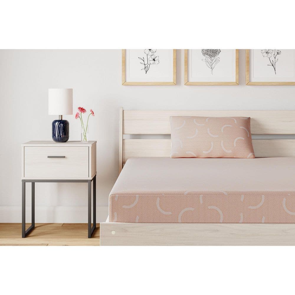 Full Size Pink Memory Foam Mattress with Pillow