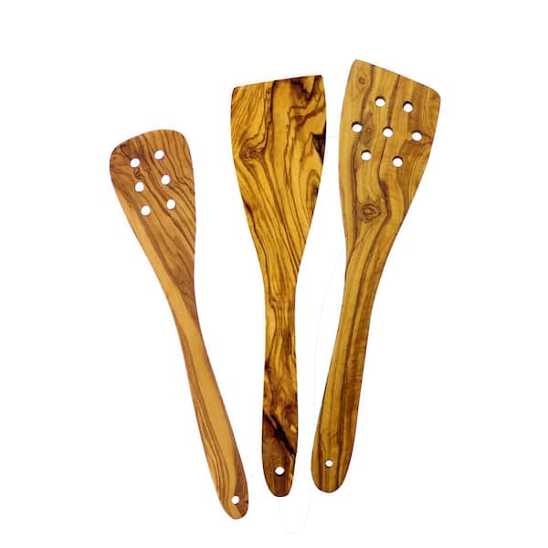 3-Piece Olive Wood Spatula Set