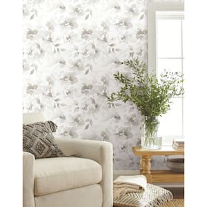 Neutral Renewed Floral Non Woven Preium Paper Peel and Stick Matte Wallpaper Approximately 34.2 sq. ft