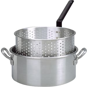 Aluminum Deep Fryer with Two Helper Handles and Punched Basket