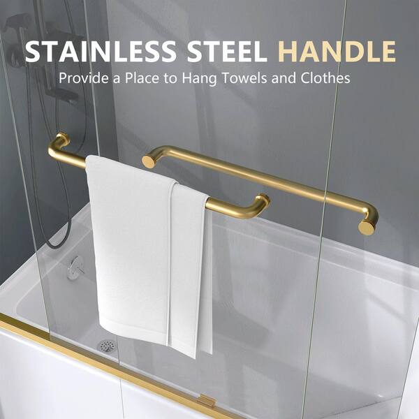 Zeafive 56 to 60 in. W x 58 in. H Double Sliding Tub Door in