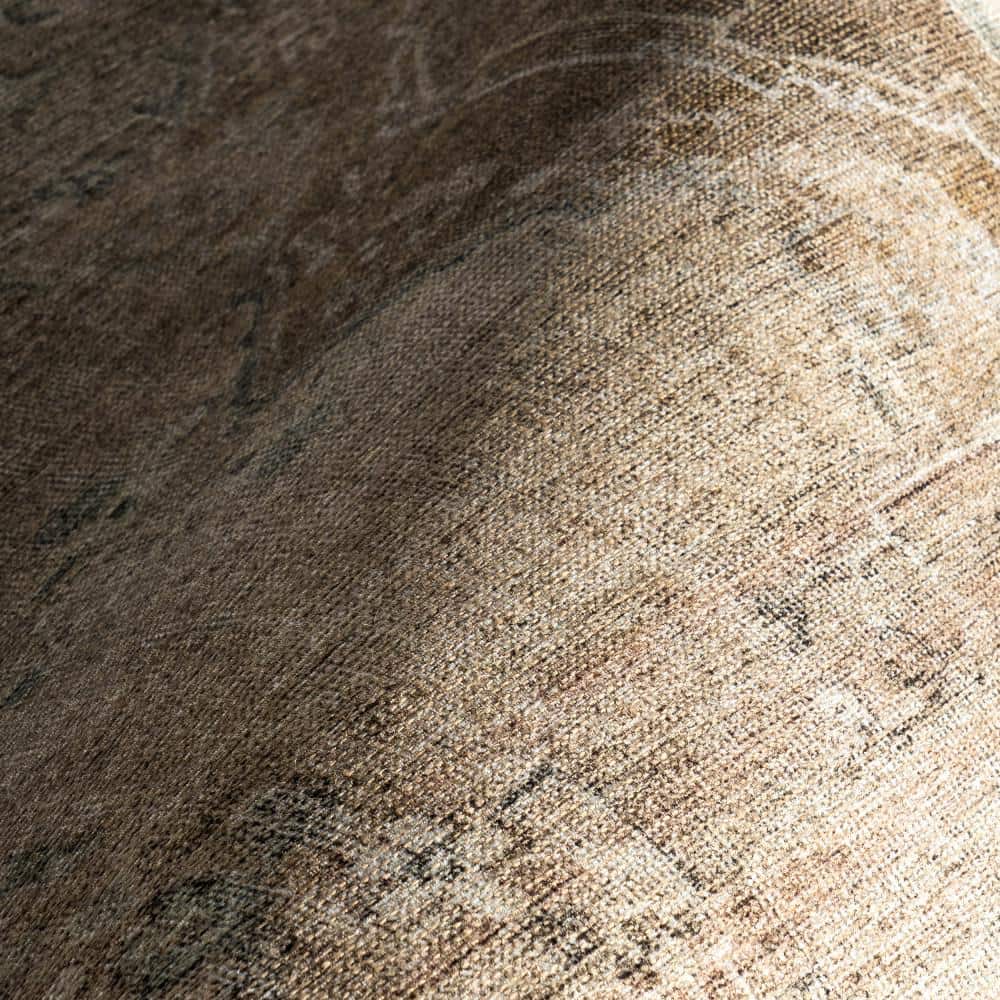 Hillstone Beige and Brown Rectangular Synthetic Area Rug