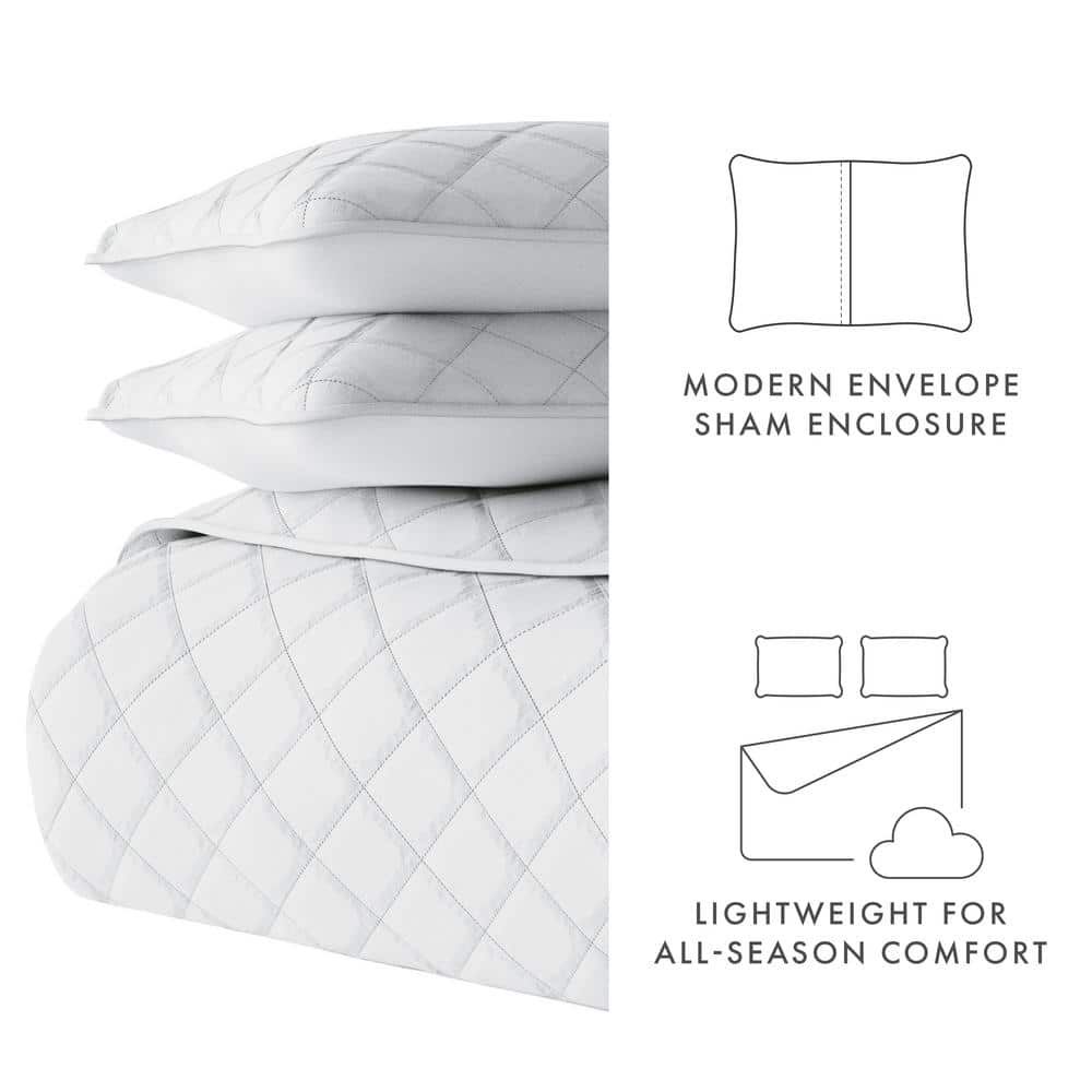 Light Gray Twin Microfiber Reversible Quilt Set