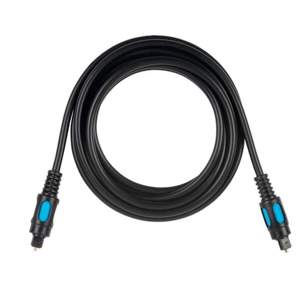 Commercial Electric 6-1/2 ft. Digital Fiber Optical Audio Cable in Black