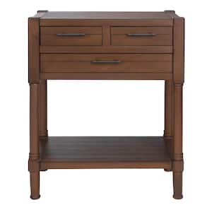 Filbert 23.5 in. Brown 3-Drawer Console Table