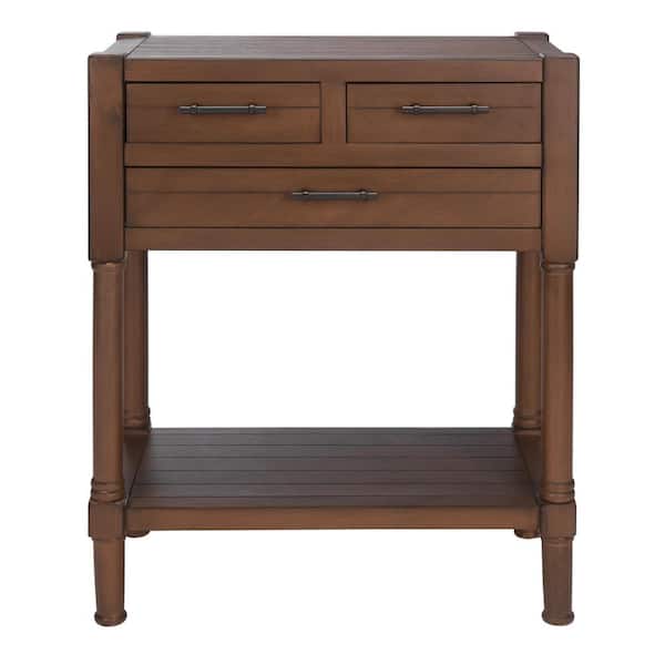 SAFAVIEH Filbert 23.5 in. Brown 3-Drawer Console Table