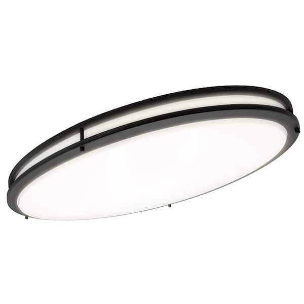 Maxxima 32 in. Black Oval LED Ceiling Mount Fixture, Dual Ring, Dimmable, 3 CCT Select 3000K to 5000K, 5500 Lumens