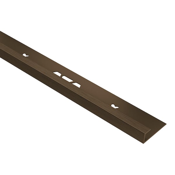 Schluter Vinpro-S Brushed Antique Bronze Anodized Aluminum 5/32 in. x 8 ft. 2-1/2 in. Metal Resilient Tile Edge Trim