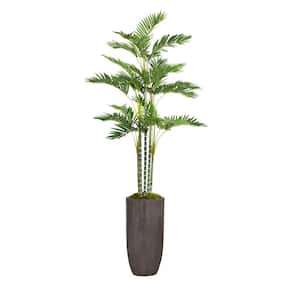 82.25 in. Tall Palm Tree Artificial Faux Dcor in Resin Planter