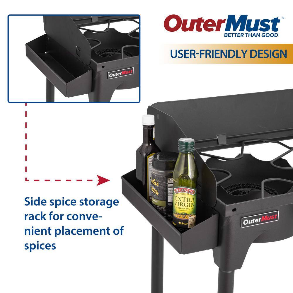 Black Double Burner Outdoor Propane Stove