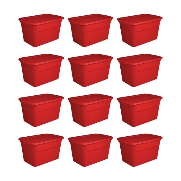 Homz Products Medium 12-Gallons (48-Quart) Red/Clear Heavy Duty