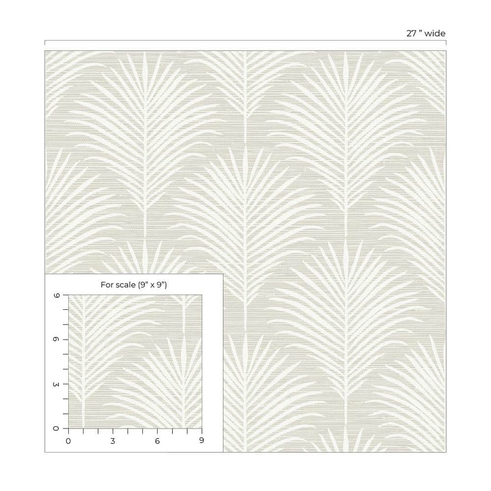 Sea Salt Palm Frond Self-Adhesive Vinyl Wallpaper