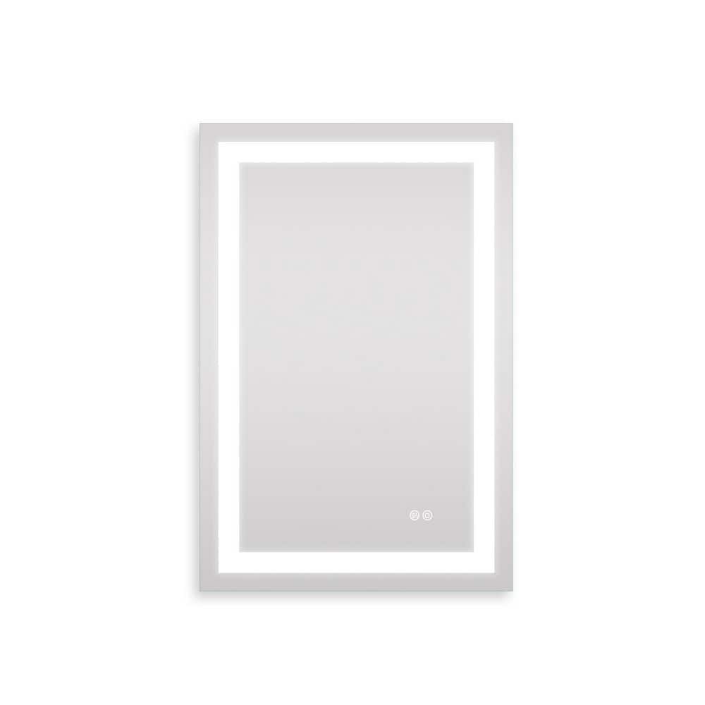 24 in. W x 36 in. H Rectangular Frameless Anti-Fog Wall Mount Dimmable Bath