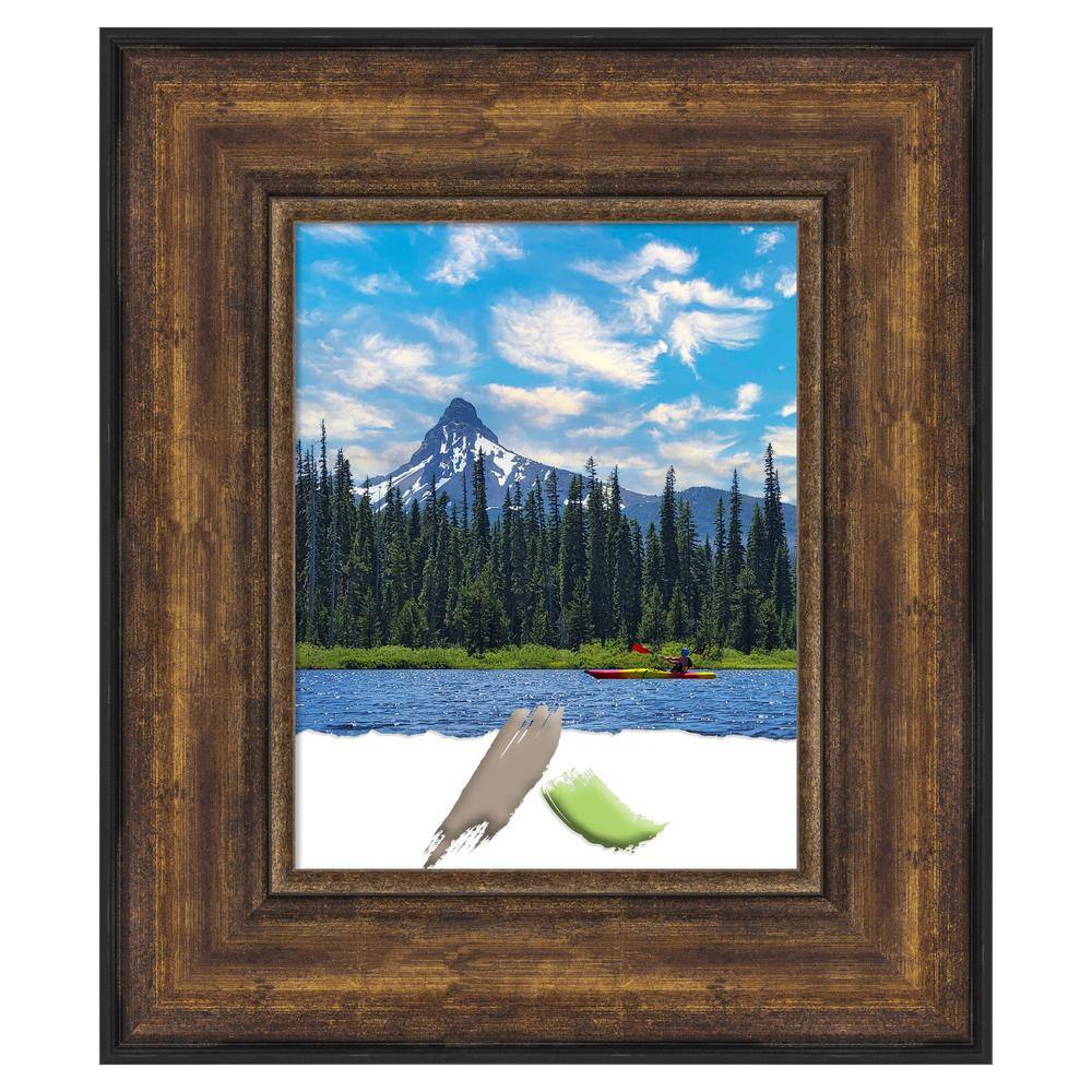 Antiqued Bronze and Black Polystyrene Rectangular Wall Frame