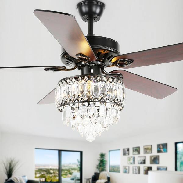 glam chandelier fan