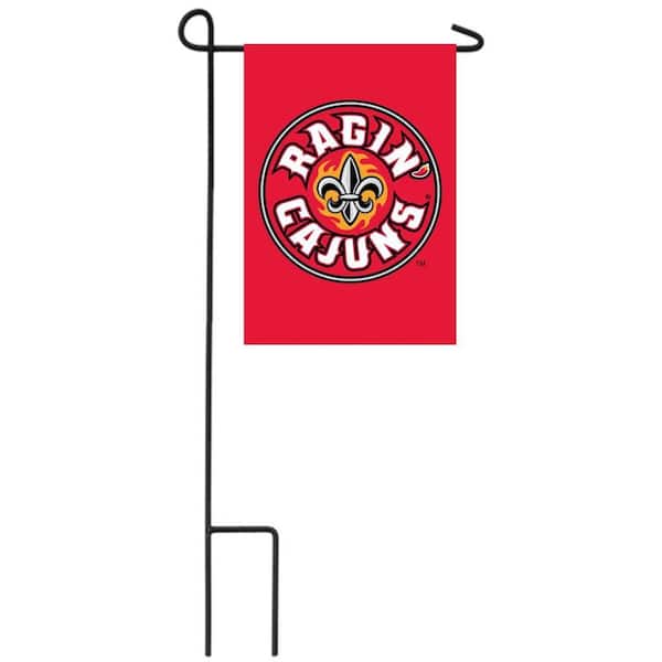 1 ft. x 1-1/2 ft. University of Louisiana Cajuns 2-Sided Garden Flag with 3-2/3 ft. Metal Flagpole