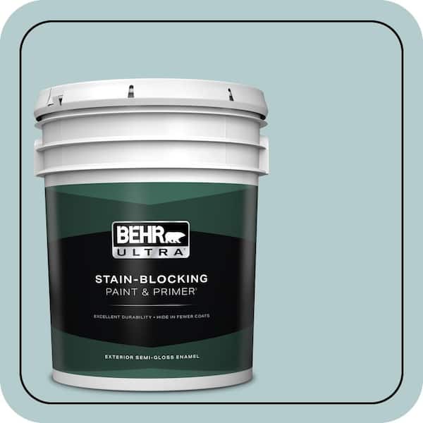 BEHR ULTRA 5 gal. #PPU13-15 Clear Pond Semi-Gloss Enamel Exterior Paint & Primer