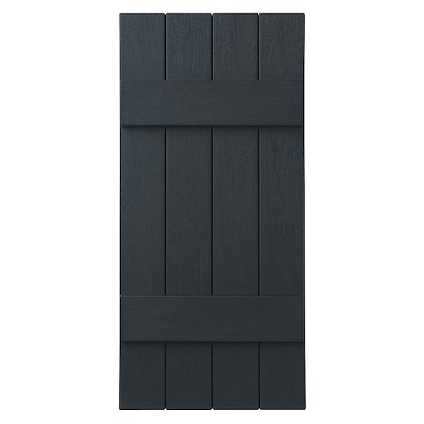 Ply Gem 15 in. x 35 in. Polypropylene 4 Board Closed Board and Batten Shutter Pair in Dark Spruce
