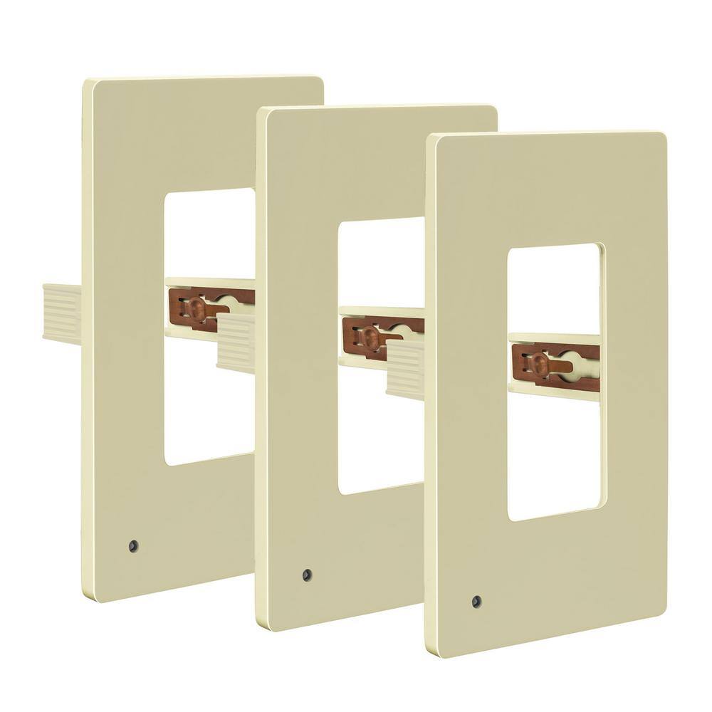 1-Gang Ivory Decorator/Rocker Outlet Plastic Screwless Midsize Wall Plate with Nightlight (3-Pack) price history on PriceWatchPro