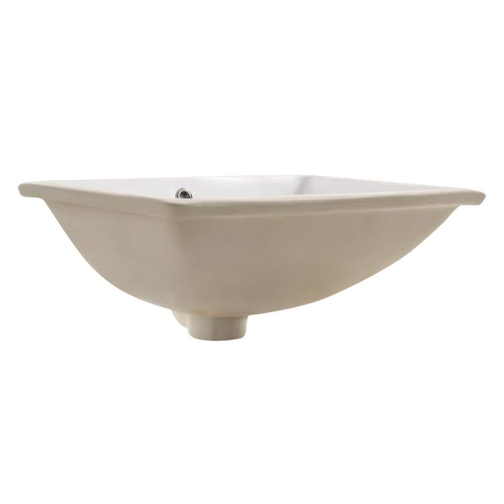 Fresca 18'' White Ceramic Rectangular Undermount Sink with Overflow