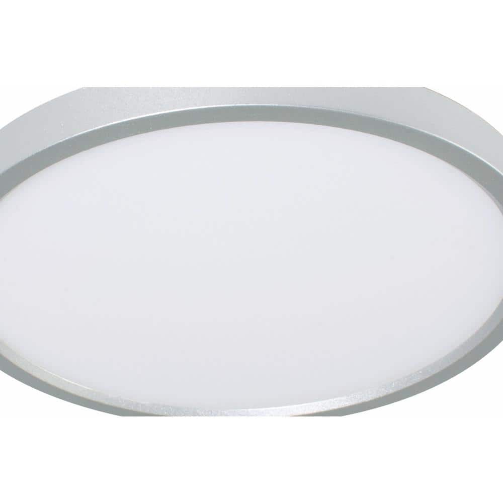 Satin Nickel Edge 8" Round LED Flush Mount for Indoor/Outdoor