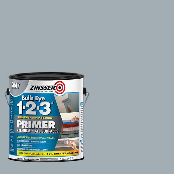Bulls Eye 1-2-3 126 oz. Gray Water-Based Interior/Exterior Primer and Sealer