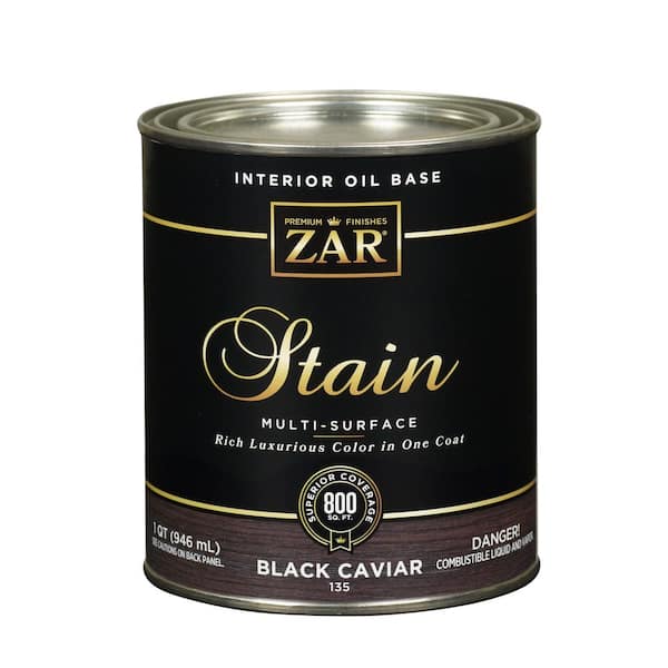 ZAR 1 qt. Semi-Transparent 135 Black Caviar Oil-Based Multi-Surface Interior Wood Stain