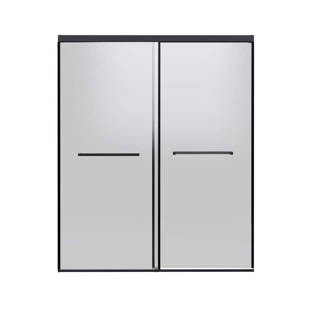 60 in. W x 72 in. H Frameless Dual Sliding Shower Door in Matt Black with Clear Tempered Glass price history on PriceWatchPro