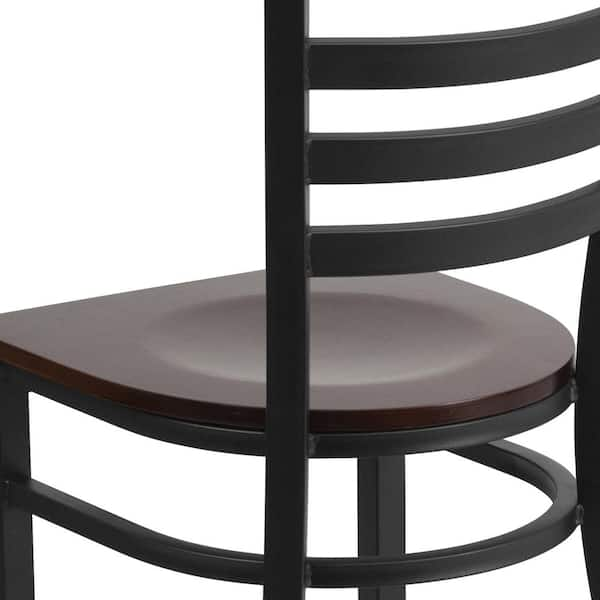 flash furniture hercules series black ladder back metal restaurant barstool