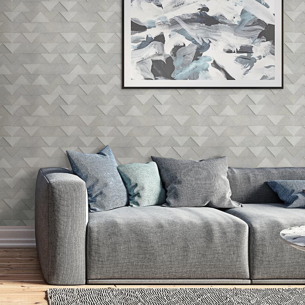 Matrix Grey Geometric 3D Vinyl Wallpaper Roll