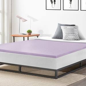 1.5 in. Short Queen Ventilated Memory Foam Mattress Topper with Lavender Infusion