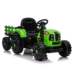 12-Volt Battery Powered Electric Tractor Toy with Remote Control, Electric Car for Kids in Green