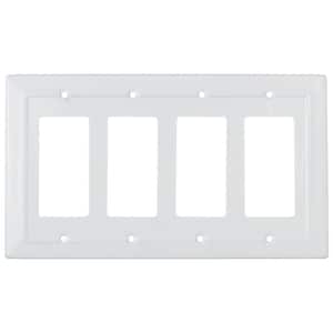 Architectural 4-Gang Decorator/Rocker Wall Plate (Classic White)