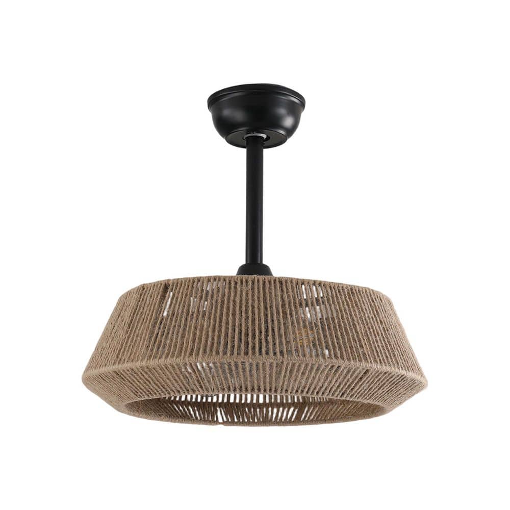 19 in. Rustic Woven Rope Downrod Mount Ceiling Fan with 7 ABS Blades, 4 Light Bulbs for Living Room price history on PriceWatchPro