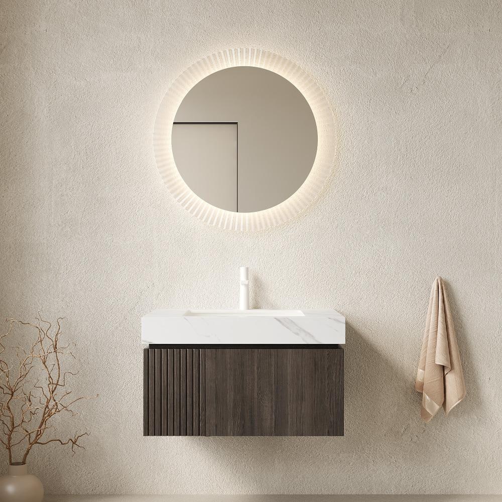30 in.Single Sink Espresso Floating Bathroom Vanity,Stone White Top&Ceramic Basin,Soft-close Door&Drawer price history on PriceWatchPro