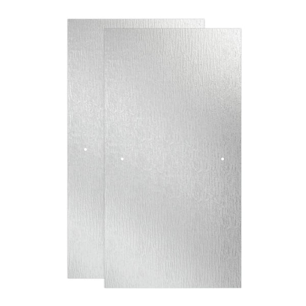 Delta 29-3/4 in. x 55-1/2 in. x 1/4 in. (6 mm) Frameless Sliding Bathtub Door Glass Panels in Rain (For 50-60 in. Doors)