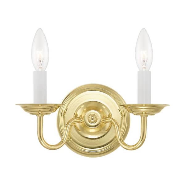 Livex Lighting Williamsburgh 2 Light Polished Brass Wall Sconce