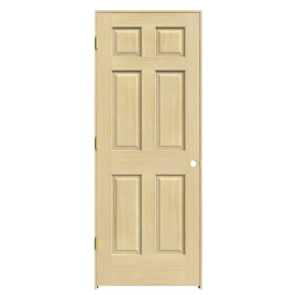 JELD-WEN 36 in. x 80 in. Pine Unfinished Right-Hand 6-Panel Wood Single Prehung Interior Door