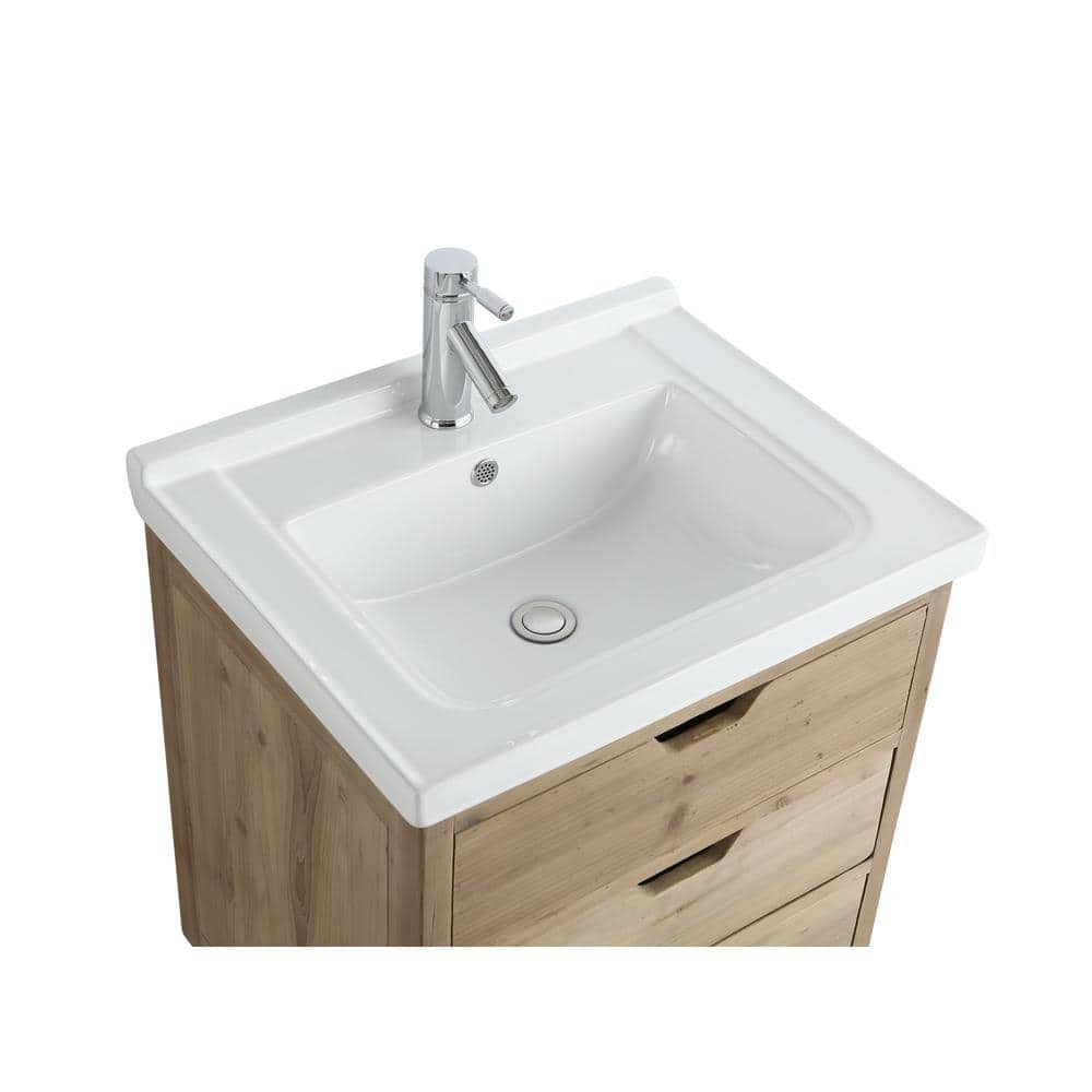 Fredric 24" Natural Reclaimed Wood Single Sink Vanity