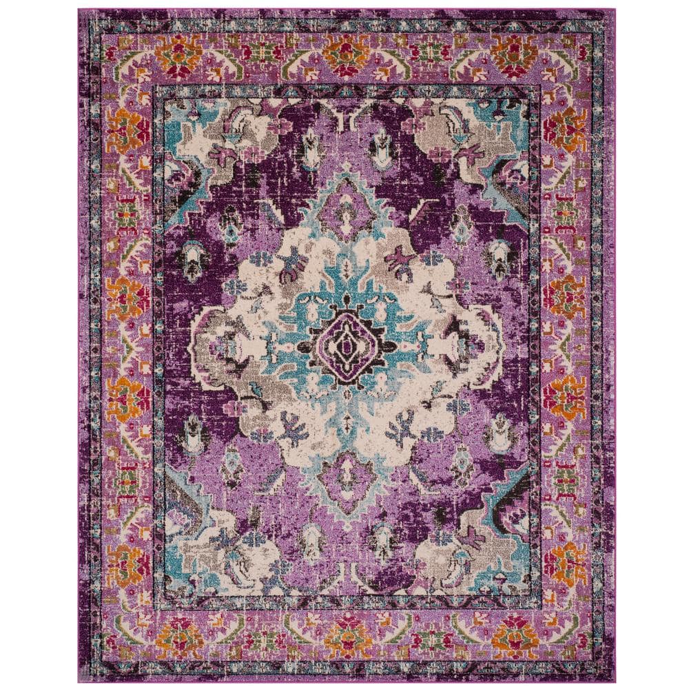 SAFAVIEH Monaco Violet/Light Blue 9 ft. x 12 ft. Border Area Rug