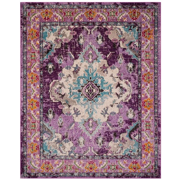 SAFAVIEH Monaco Collection MNC214L Modern Non-Shedding Living Room Bedroom Dining Home Office Area Rug 9' x 12' Multi Purple 