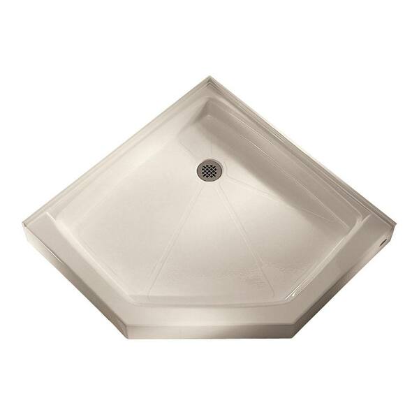 Unbranded 38.125 in. x 38.0625 in. Neo-Angle Single Threshold Shower Base in Linen